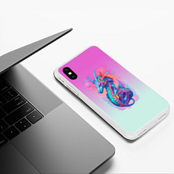 Чехол iPhone XS Max матовый Funny dragon - ai art, цвет: 3D-белый — фото 2