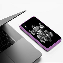 Чехол iPhone XS Max матовый Старый бородатый байкер, цвет: 3D-фиолетовый — фото 2