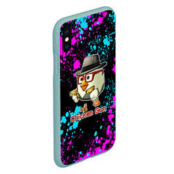 Чехол iPhone XS Max матовый Chicken gun - neon, цвет: 3D-мятный — фото 2