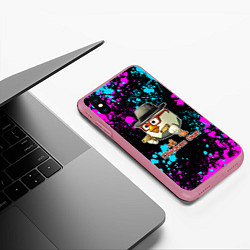 Чехол iPhone XS Max матовый Chicken gun - neon, цвет: 3D-малиновый — фото 2