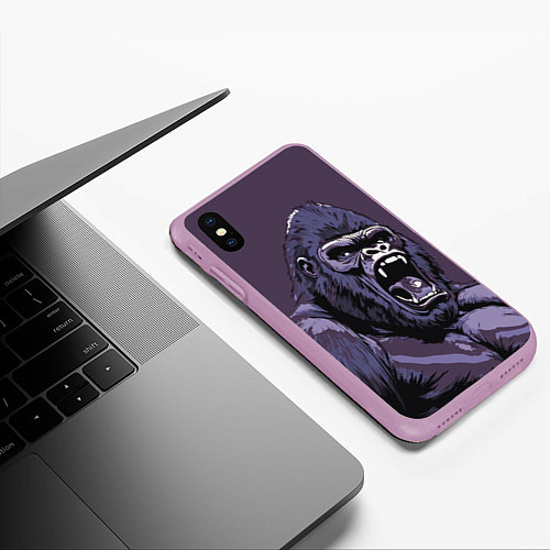 Чехол iPhone XS Max матовый Lord of the Jungle / 3D-Сиреневый – фото 3