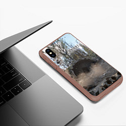 Чехол iPhone XS Max матовый STALKER 2 тоннель, цвет: 3D-коричневый — фото 2