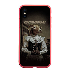 Чехол iPhone XS Max матовый Richter und henker Oomph, цвет: 3D-красный