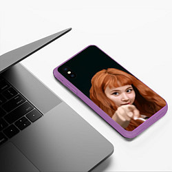 Чехол iPhone XS Max матовый Момо Твайс, цвет: 3D-фиолетовый — фото 2