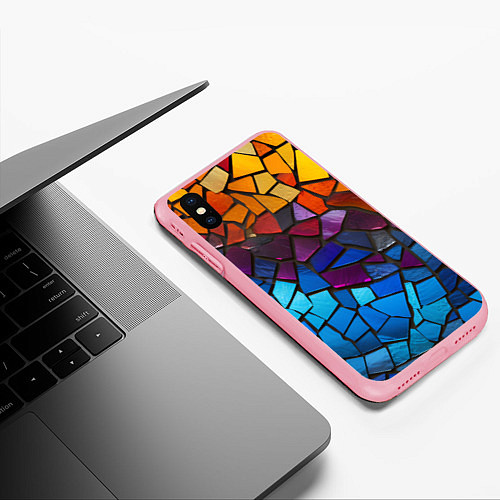 Чехол iPhone XS Max матовый Мозаика витражная / 3D-Баблгам – фото 3