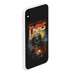 Чехол iPhone XS Max матовый Thirty seconds to mars skull, цвет: 3D-белый — фото 2