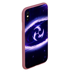 Чехол iPhone XS Max матовый Genshin Impact Raiden sign, цвет: 3D-малиновый — фото 2