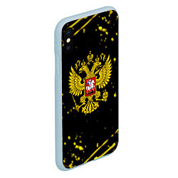 Чехол iPhone XS Max матовый Россия империя герб рф, цвет: 3D-голубой — фото 2