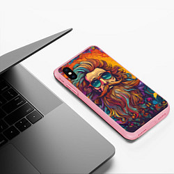 Чехол iPhone XS Max матовый Стильный хиппи в очках, цвет: 3D-баблгам — фото 2