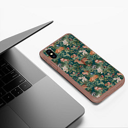 Чехол iPhone XS Max матовый Goblincore - лес зверей, цвет: 3D-коричневый — фото 2