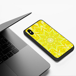 Чехол iPhone XS Max матовый Мандала Манипура чакра, цвет: 3D-черный — фото 2