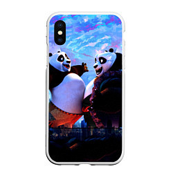 Чехол iPhone XS Max матовый Кунг-фу Панда Friend, цвет: 3D-белый