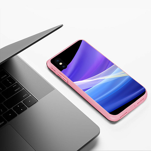 Чехол iPhone XS Max матовый Фиолетовая и голубая абстракция / 3D-Баблгам – фото 3