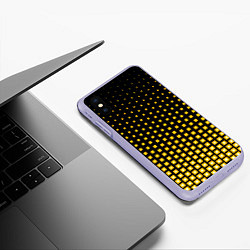 Чехол iPhone XS Max матовый Жёлтые квадраты, цвет: 3D-светло-сиреневый — фото 2