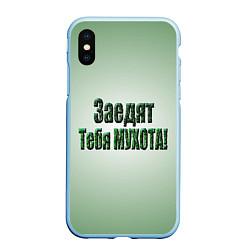 Чехол iPhone XS Max матовый Заедят тебя мухота, цвет: 3D-голубой