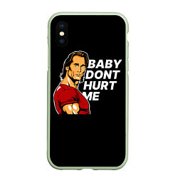 Чехол iPhone XS Max матовый Baby dont hurt me - Mike OHearn, цвет: 3D-салатовый