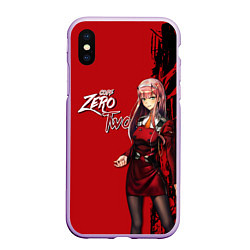 Чехол iPhone XS Max матовый Darling in the Franxx 002, цвет: 3D-сиреневый