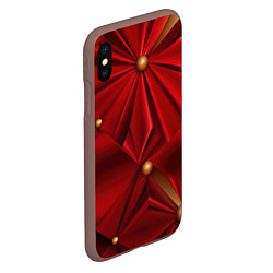 Чехол iPhone XS Max матовый Красный материал со складками, цвет: 3D-коричневый — фото 2