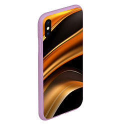 Чехол iPhone XS Max матовый Yellow black style, цвет: 3D-сиреневый — фото 2