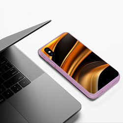 Чехол iPhone XS Max матовый Yellow black style, цвет: 3D-сиреневый — фото 2