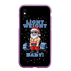 Чехол iPhone XS Max матовый Santa Claus - light weight baby, цвет: 3D-фиолетовый