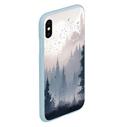 Чехол iPhone XS Max матовый Anime forest, цвет: 3D-голубой — фото 2