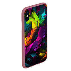 Чехол iPhone XS Max матовый Яркие разноцветные краски, цвет: 3D-малиновый — фото 2