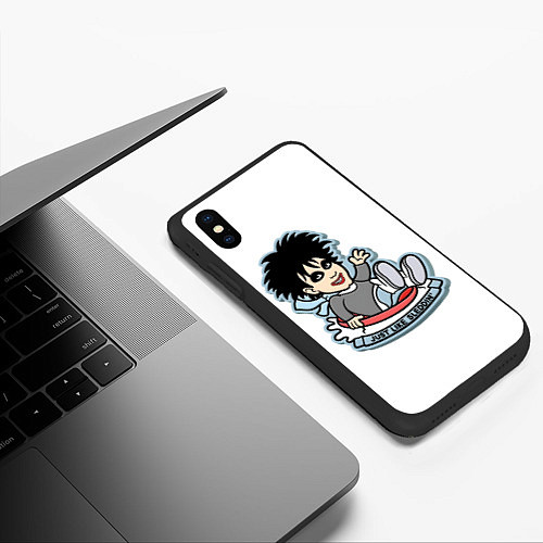 Чехол iPhone XS Max матовый The Cure Robert Smith - just like sleddin / 3D-Черный – фото 3