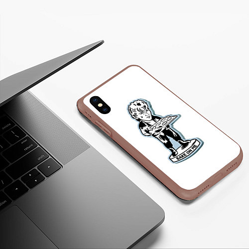 Чехол iPhone XS Max матовый A-Ha - Morten Harket funny / 3D-Коричневый – фото 3