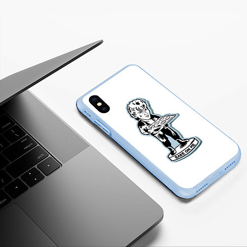 Чехол iPhone XS Max матовый A-Ha - Morten Harket funny / 3D-Голубой – фото 3