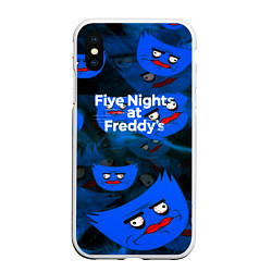 Чехол iPhone XS Max матовый Huggy Wuggy x Five Nights at Freddys, цвет: 3D-белый