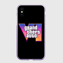 Чехол iPhone XS Max матовый Grand Theft Auto 6, цвет: 3D-светло-сиреневый