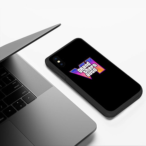 Чехол iPhone XS Max матовый Gta 6 logo / 3D-Черный – фото 3