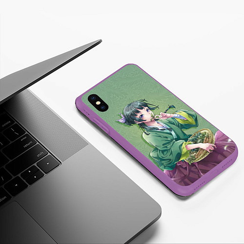 Чехол iPhone XS Max матовый Монолог фармацевта Маомао / 3D-Фиолетовый – фото 3