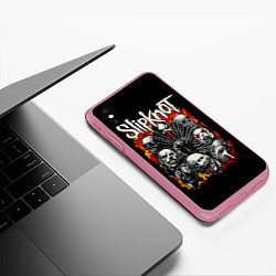 Чехол iPhone XS Max матовый Slipknot метал-группа, цвет: 3D-малиновый — фото 2
