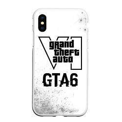 Чехол iPhone XS Max матовый GTA6 glitch на светлом фоне, цвет: 3D-белый