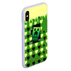 Чехол iPhone XS Max матовый Minecraft love toxic, цвет: 3D-светло-сиреневый — фото 2