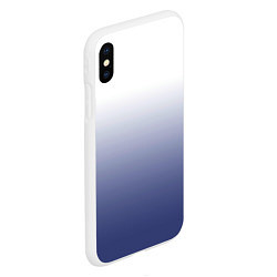 Чехол iPhone XS Max матовый Туманный градиент бело-синий, цвет: 3D-белый — фото 2