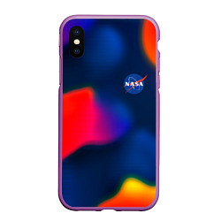 Чехол iPhone XS Max матовый Nasa gradient sportcolor, цвет: 3D-фиолетовый