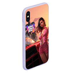 Чехол iPhone XS Max матовый GTA 6 girl vice city, цвет: 3D-светло-сиреневый — фото 2