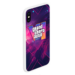 Чехол iPhone XS Max матовый GTA 6 summer logo, цвет: 3D-белый — фото 2