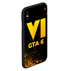 Чехол iPhone XS Max матовый GTA 6 - gold gradient, цвет: 3D-черный — фото 2