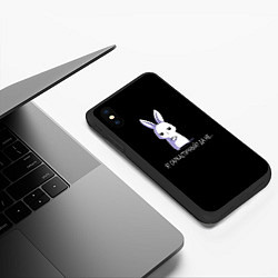 Чехол iPhone XS Max матовый Саркастичный кролик, цвет: 3D-черный — фото 2