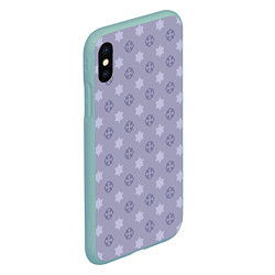 Чехол iPhone XS Max матовый Минималистичный фиолетовый орнамент, цвет: 3D-мятный — фото 2