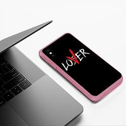 Чехол iPhone XS Max матовый Lover loser, цвет: 3D-малиновый — фото 2