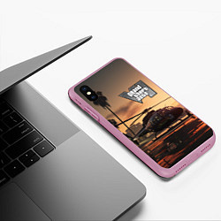 Чехол iPhone XS Max матовый GTA 6 вертолет, цвет: 3D-розовый — фото 2