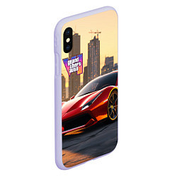 Чехол iPhone XS Max матовый GTA 6 Vice city, цвет: 3D-светло-сиреневый — фото 2