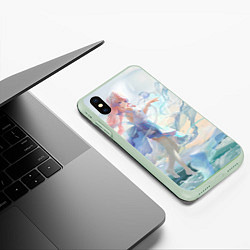 Чехол iPhone XS Max матовый Genshin Impact Кокоми, цвет: 3D-салатовый — фото 2