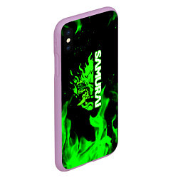 Чехол iPhone XS Max матовый Samurai green fire toxic, цвет: 3D-сиреневый — фото 2