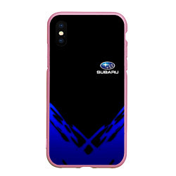 Чехол iPhone XS Max матовый Subaru geomery, цвет: 3D-розовый